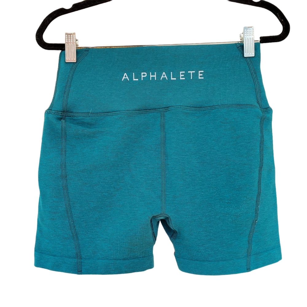 Alphalete revival R6 shorts teal blue size medium
